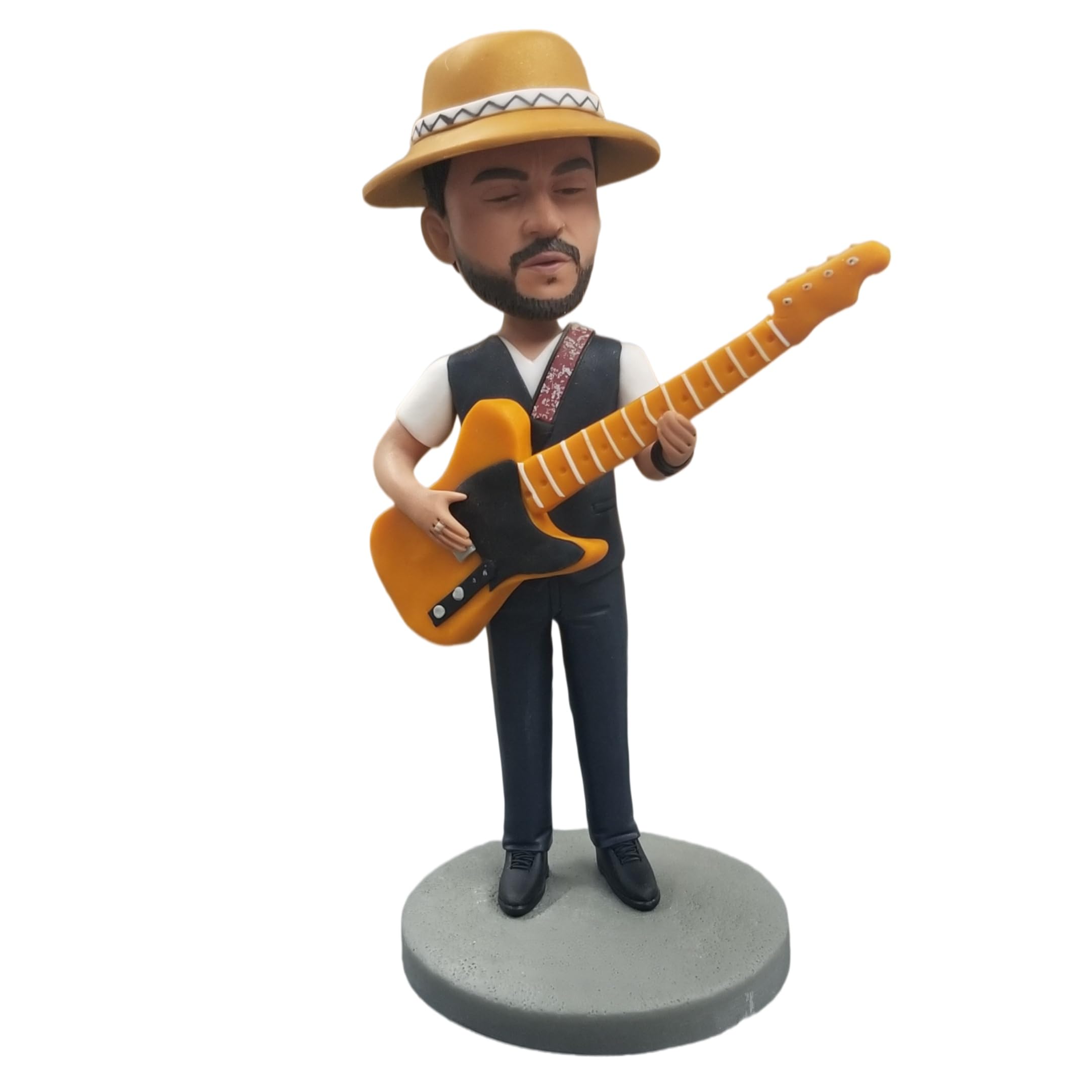 Figura 3D de músico personalizado de la foto, hecho a mano de arcilla polivinílica de cuerpo completo, bobbleheads personalizados, regalo para jubilación de cumpleaños, decoración de escritorio ideal