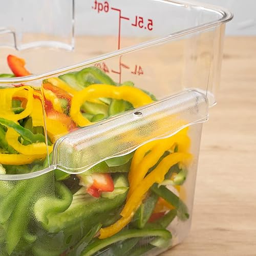 Miniatura 7 de Met Lux - Cubo de salmuera de 6 cuartos de galón, 1 recipiente cuadrado para marinar, con marcadores de volumen, mango integrado, cubo de plástico