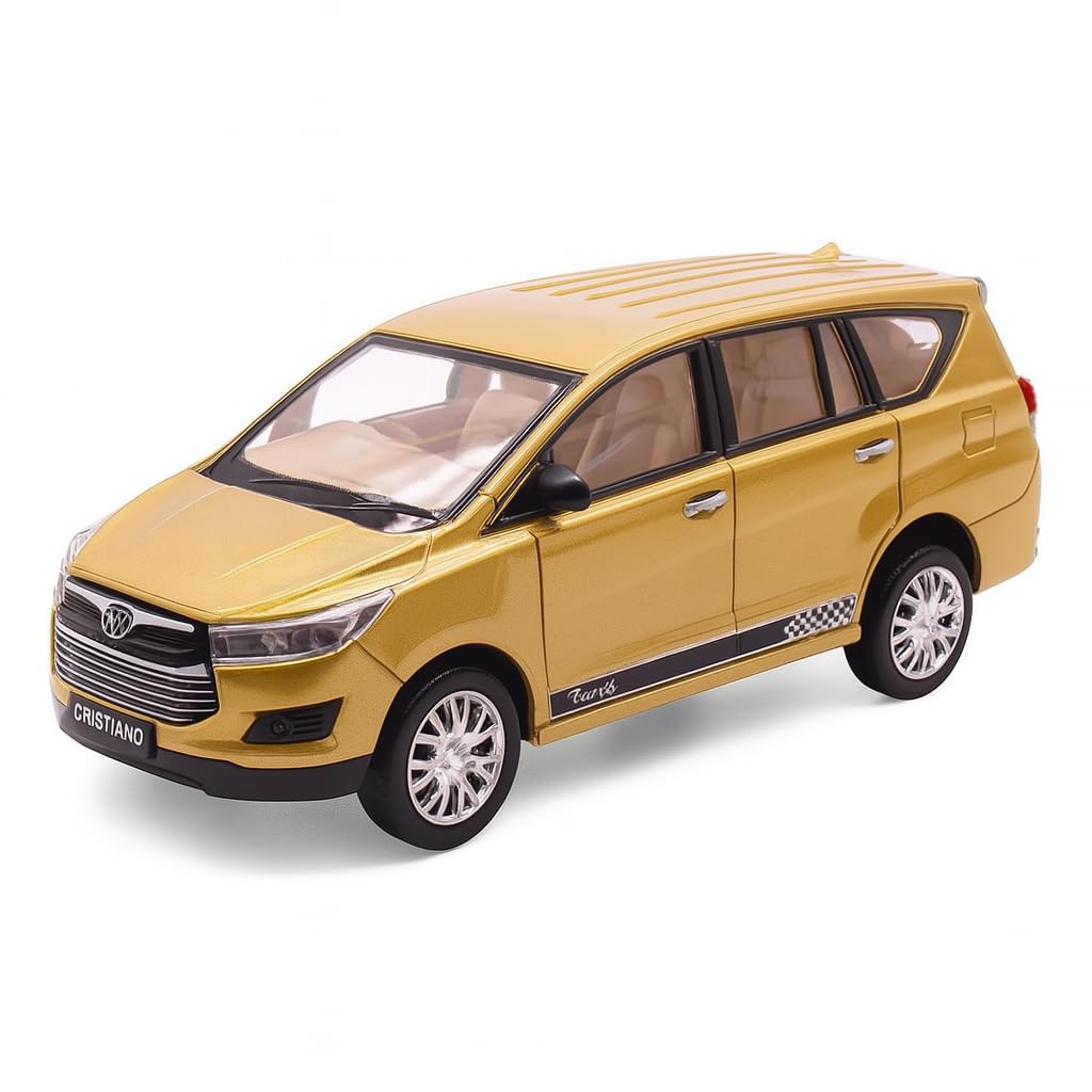 Sheel ® Innova Crysta Car Toy for Kids | Pull Back Action | Realistic Plastic Model | Premium Toy Vehicle for Boys & Girls | Miniature Car Collectible | 15.3 cm Length | Made in India, Gold-image-28