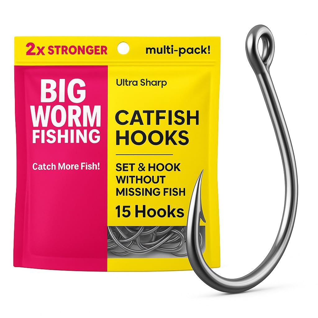 Catfish Fishing Hooks for Blue, Channel & Flathead – Heavy Duty & Sharp