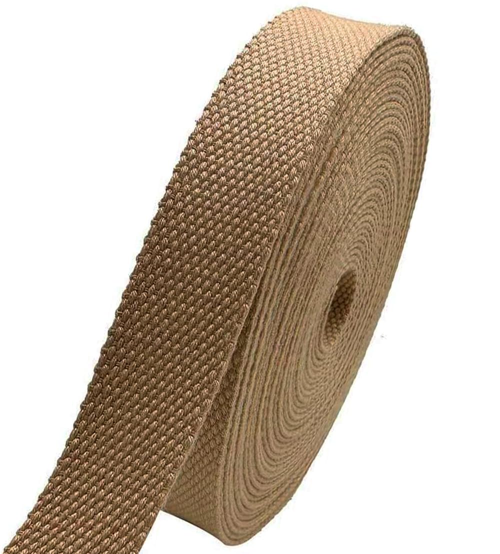 1 Inch Webbing Strap – Heavy Duty Polyester Cotton-Like Tape, 5.5–6 Yards, Eco-Friendly Dye, Washable & Durable for DIY, Sewing, Tote Bags, Pet Leashes, Outdoor Gear (Dark Khaki)