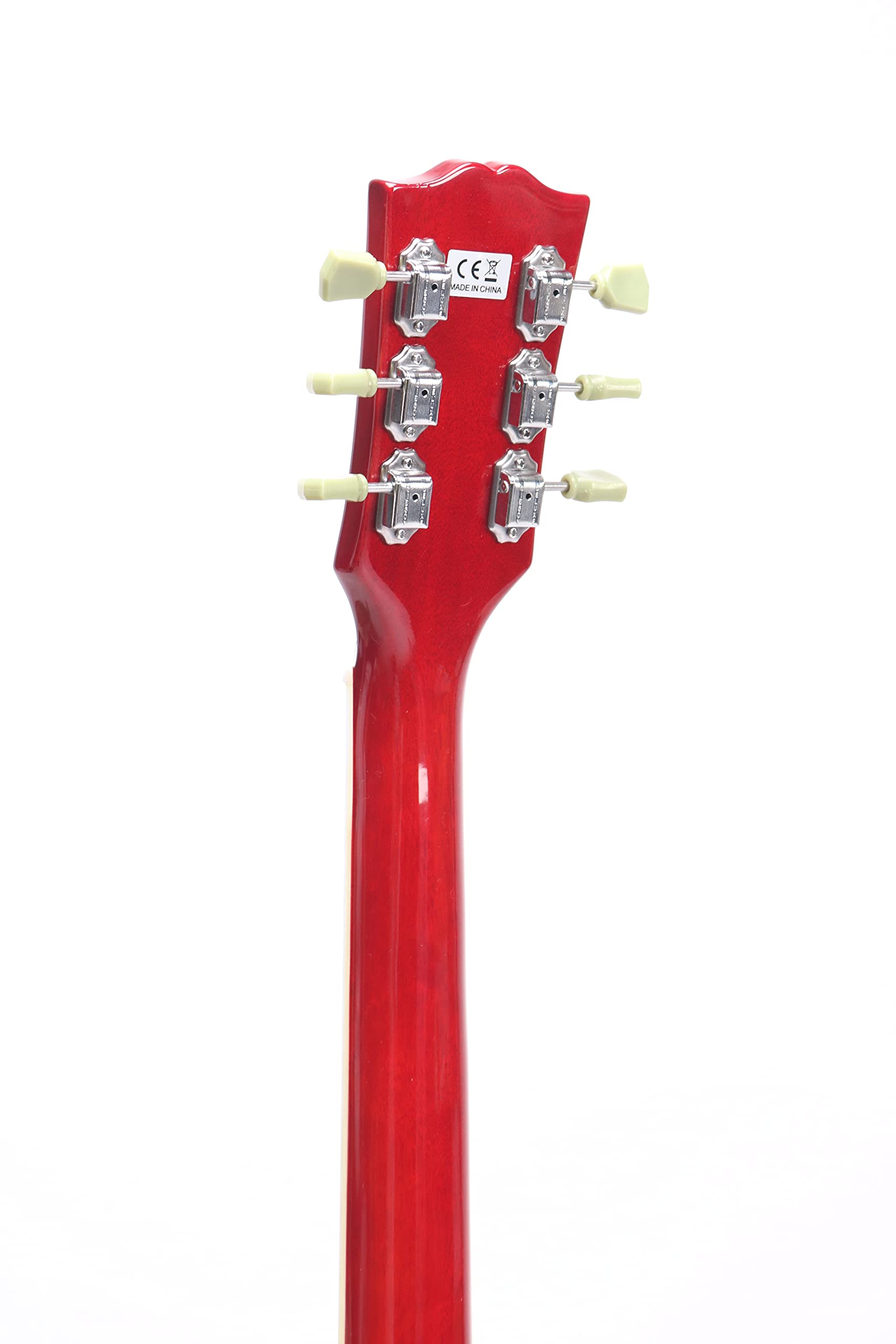 SG Guitarra Eléctrica 6 Cuerdas Rosewood Diapasón Guitarra Cromo Hardware con Bolsa - Rojo