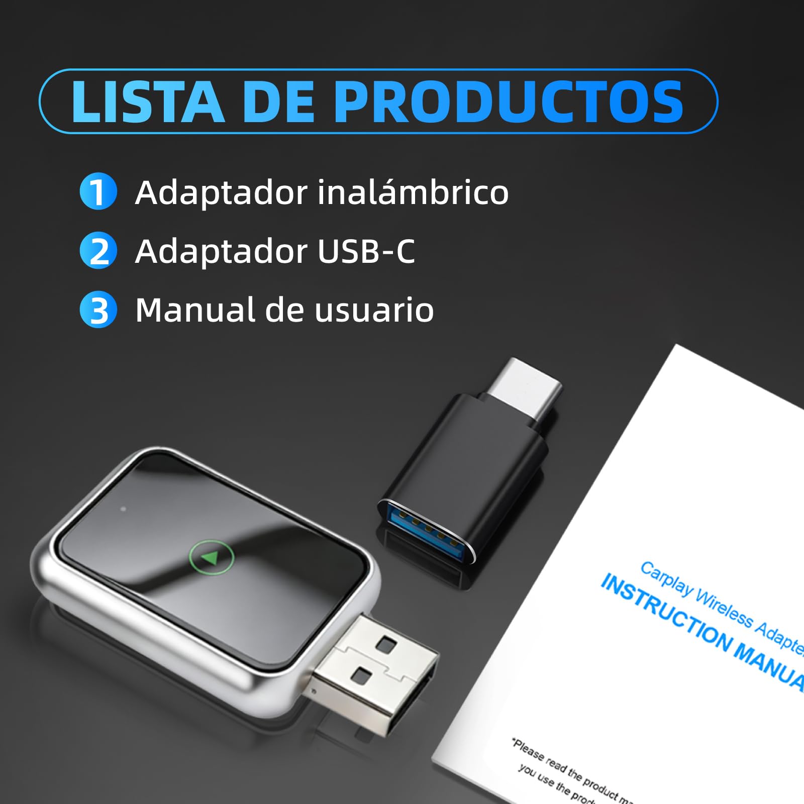 Linghuang Mini Adaptador Carplay Inalambrico & Adaptador Android Auto Inalambrico, Convierte de Cableado a Inalámbrico, Plug & Play, Conexión Rápida y Estable, Compatible con iOS 10+ & Android 11+