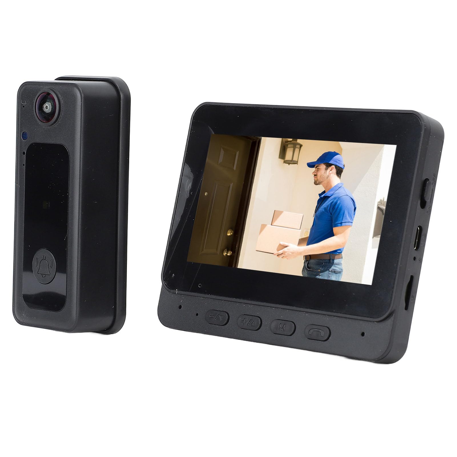 Yunseity Videocitofono Wireless, Videocamera WiFi 1080P con Monitor Interno