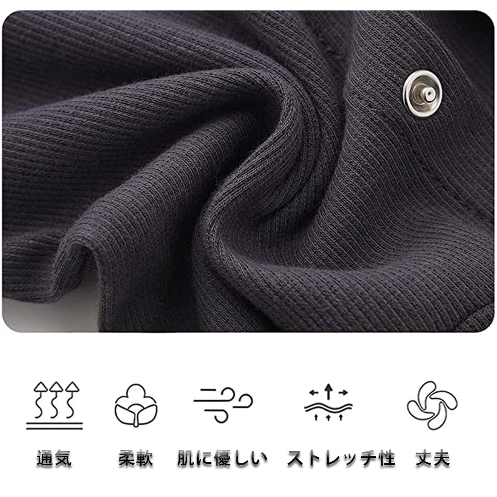 [KISBINI] ベビー服 ロンパース 長袖 カバーオール 綿 足つき パジャマ 新生児肌着 前開き 赤ちゃん 出産祝い プレゼント 春夏秋冬 キッズ 子供服 スナップボタン 男の子 女の子 3m 6m 9m 12m - 4