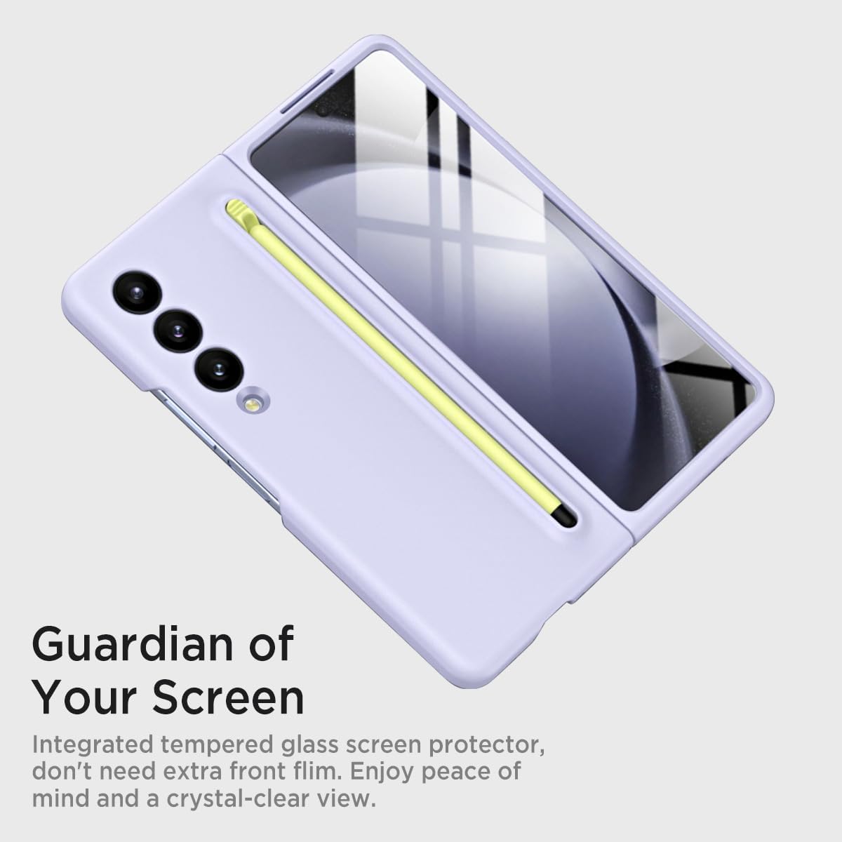 Miimall for Samsung Galaxy Z Fold 4 Case with S Pen, Fold 4 Pen with Pen Holder + Front Screen Protector Film + Anti-Slip Matte Case for Galaxy Z Fold 4 2022 Purple