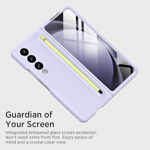 Miniatura 3 de Miimall Funda para Samsung Galaxy Z Fold 4 con S Pen, Fold 4 Pen con soporte para bolígrafo + película protectora de pantalla frontal + funda mate