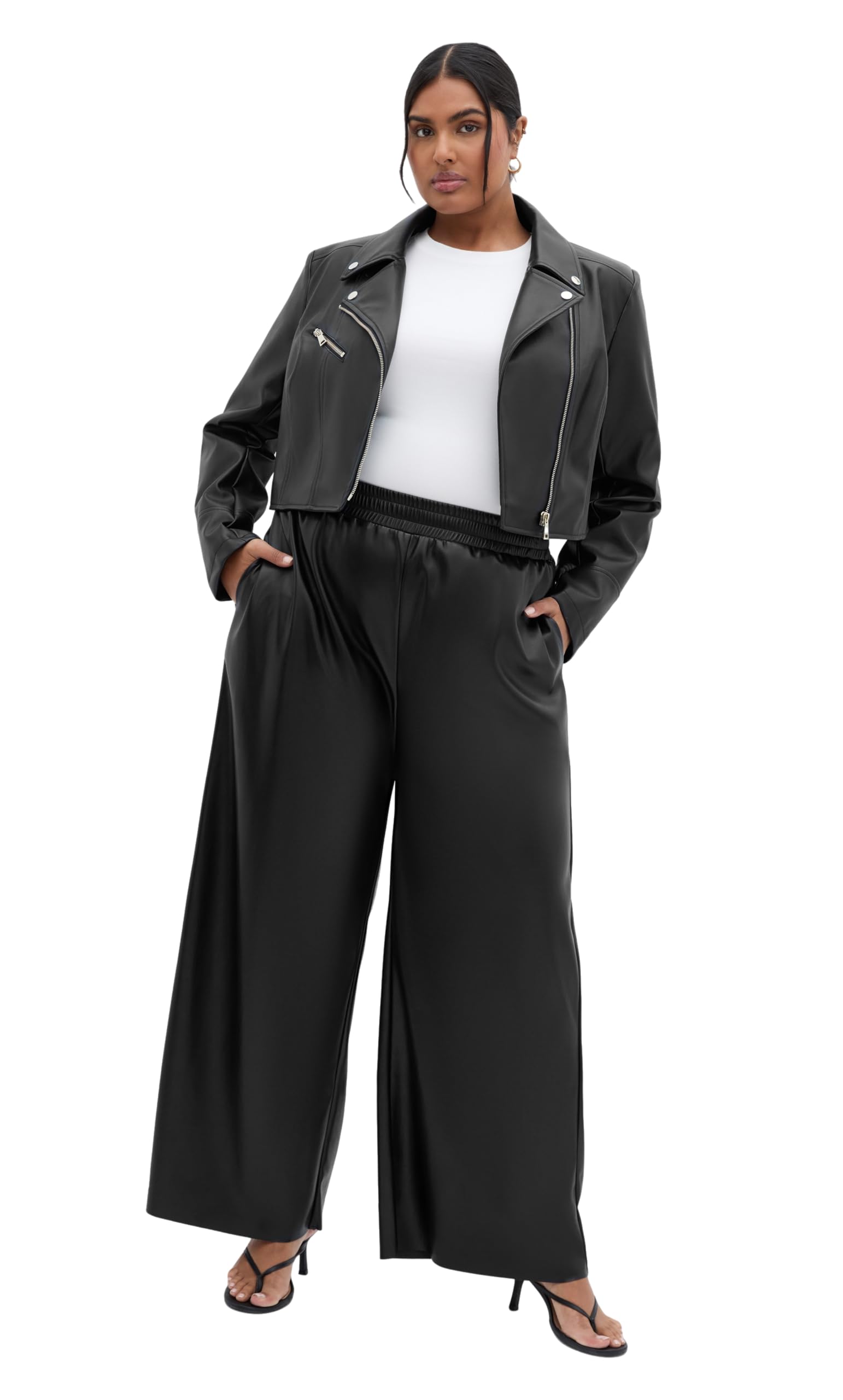 City Chic Womens Jacket-Amira Faux Leather
