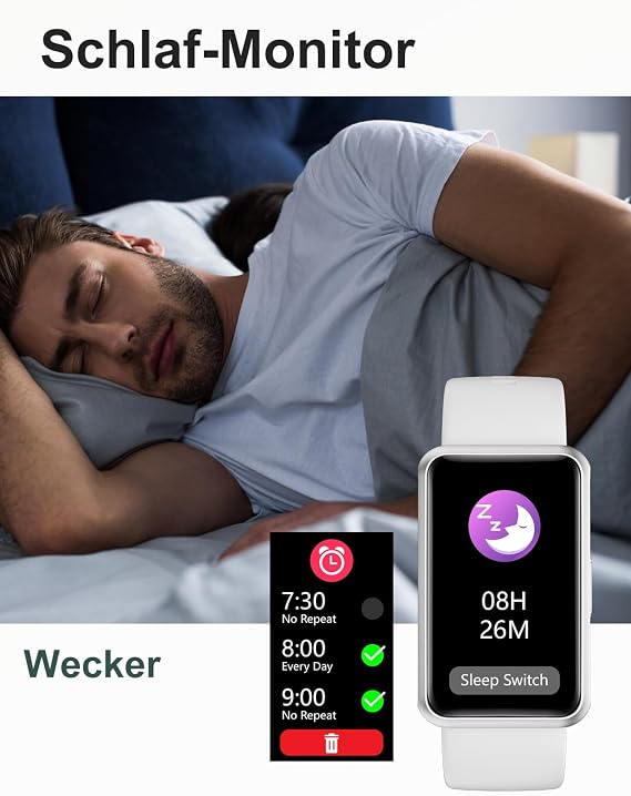 Schrittzähler Uhr (Ohne App/Ohne Handy) 147'' Screen Einfach Fitness Tracker Smartwatch mit Kalorienzähler Schlafmonitor Stoppuhr Wasserdicht Timer Gehen Laufen Fitnessuhr für Senioren/Männer/Frauen