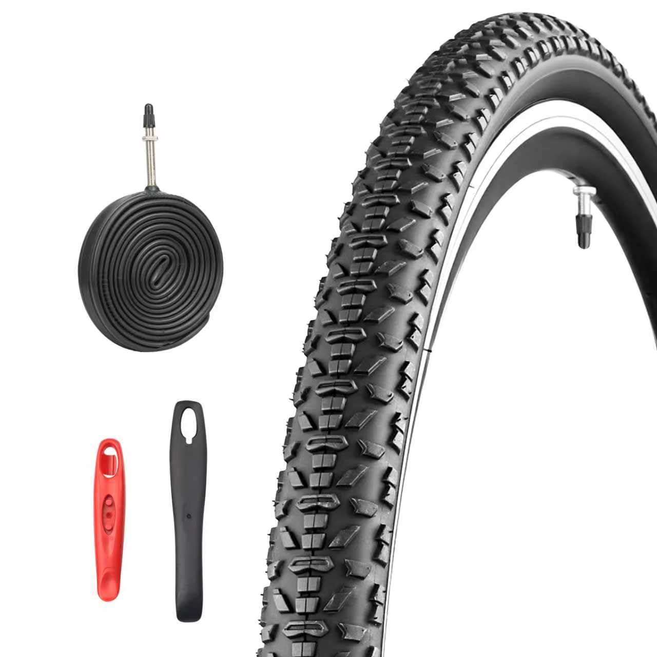 1/2er Set 700x40c Fahrradreifen 28x1,60 Zoll 42-622 Rennrad Reifen mit FV 48MM Schläuchen & Reifenheber