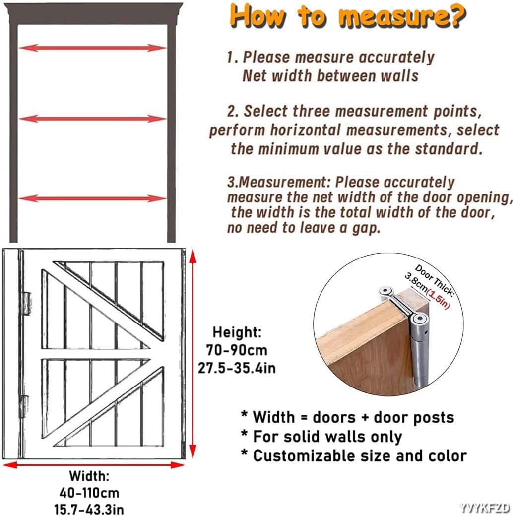 YVYKFZD Unpainted Cafe Swinging Doors, Solid Wood Saloon Doors with Hinges, Interior Retro Swing Door, Customizable Partition Door, Auto Close(W24 xH32/60x80cm)