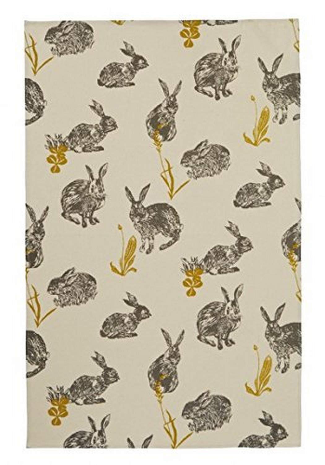 Ulster WeaversBlock Print Rabbits Cotton Tea Towel, Multicolor