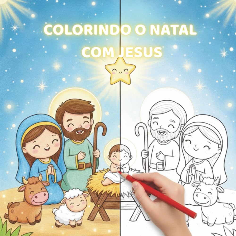 COLORINDO O NATAL COM JESUS: LIVRO DE COLORIR