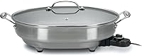 Cuisinart CSK-150NAS 1500-Watt Nonstick Oval Electric Skillet - Brushed Stainless Steel, 12x15-Inch Family Size