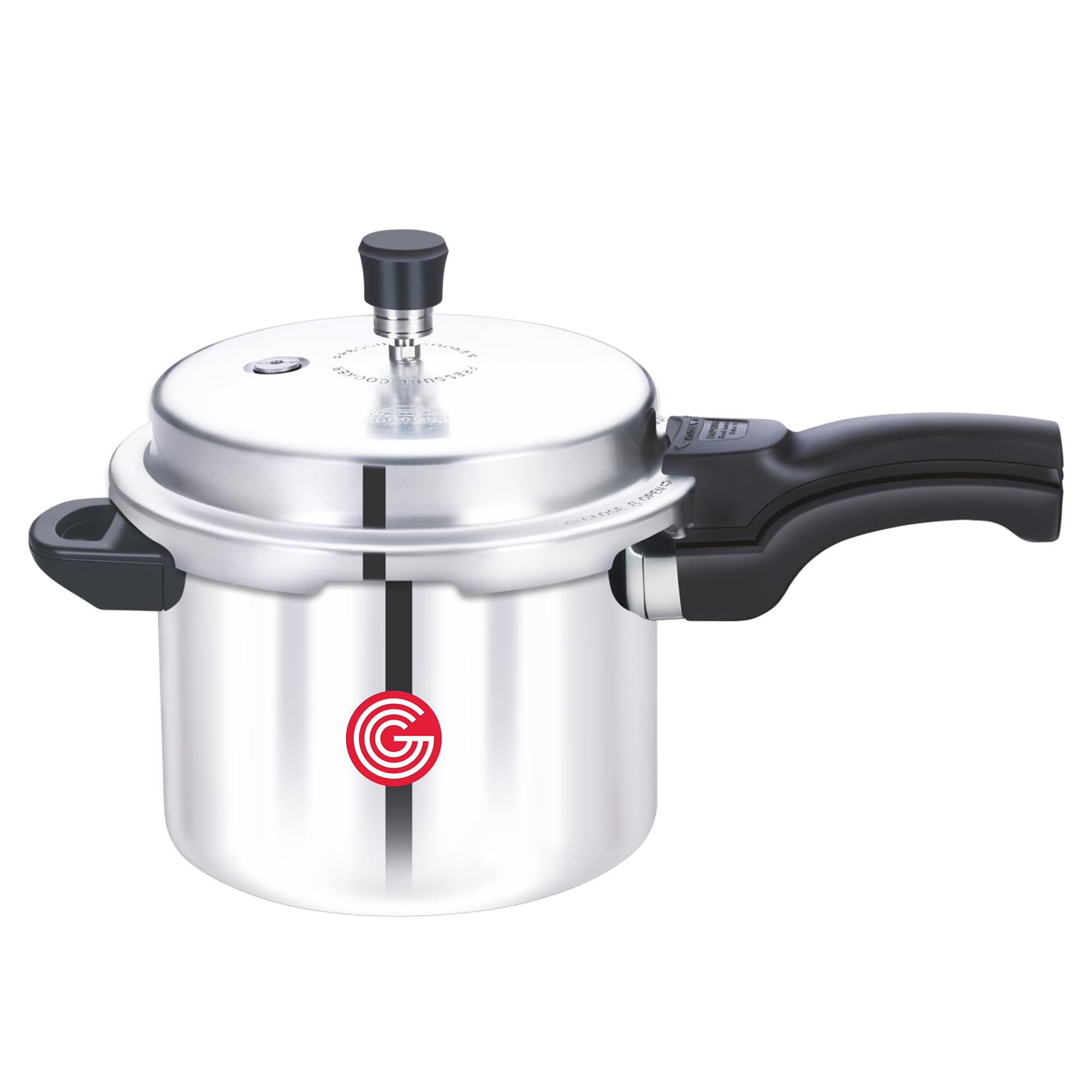 Globe Eagle 5L Aluminium Pressure Cooker, Silver - Image 1