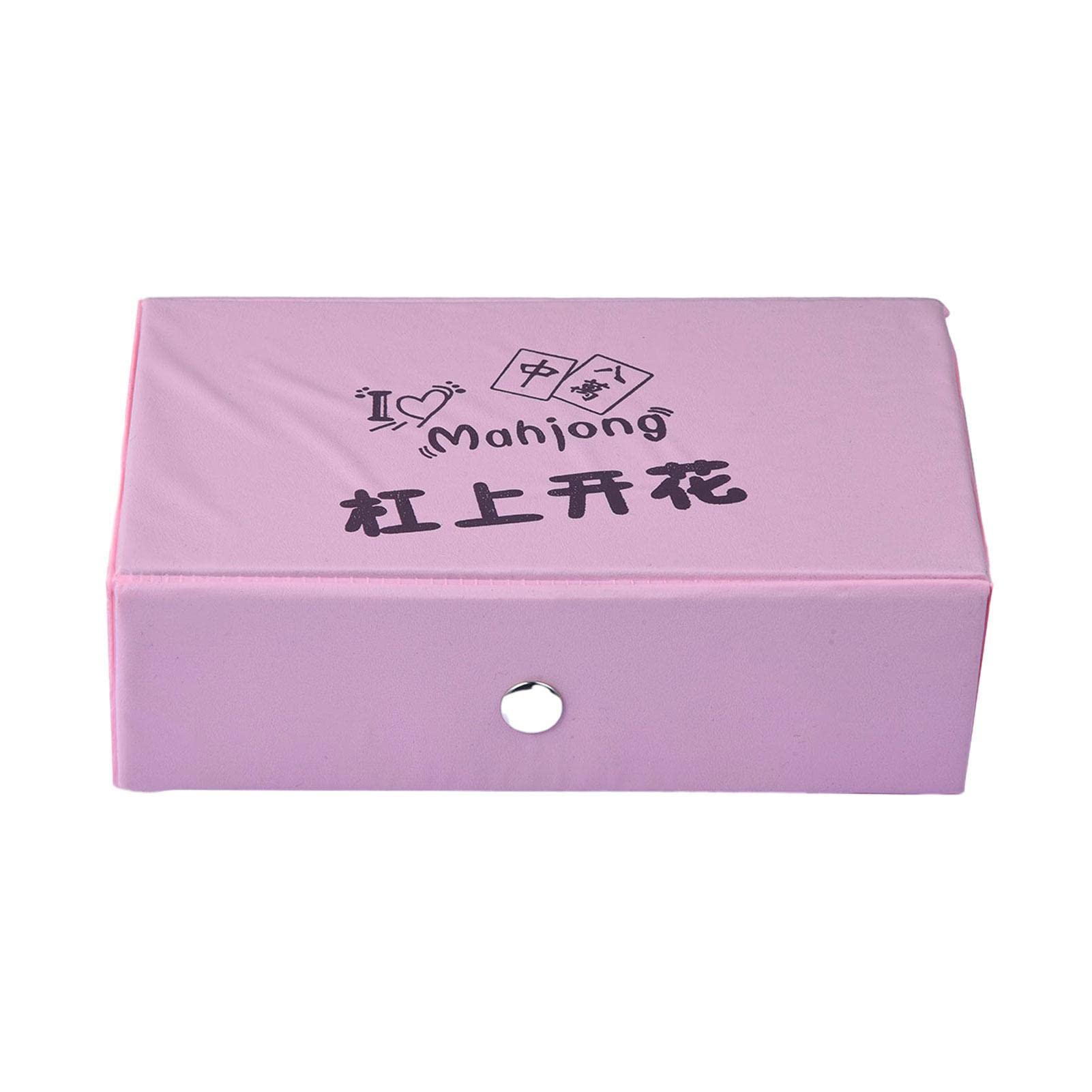 Mahjong Gioco da Tavolo, Gioco, Mahjong Bandiere, Giochi Tradizionali Cinesi Set di Giochi Mahjong, 144 Piastrelle Rosa incise, Regali in Stile Cinese per Giochi di società