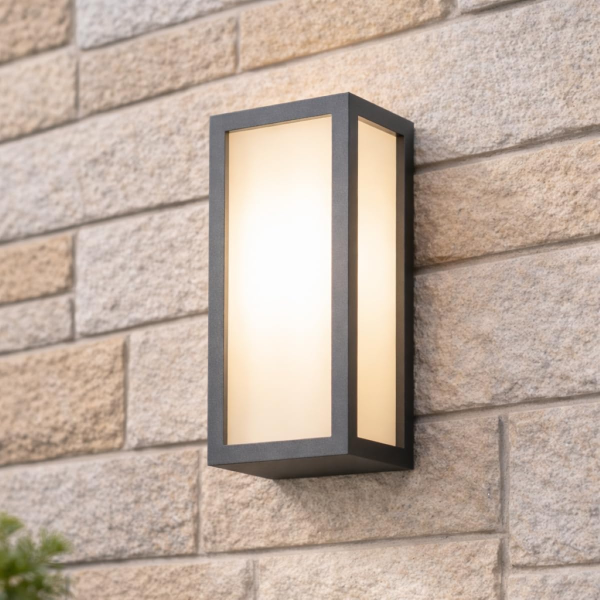 Cgc Lighting Black Diffuser Outdoor Outside Wall Light Mains Power Security Porch Garden Decorative Lamp Fixture (Black Diffuser)