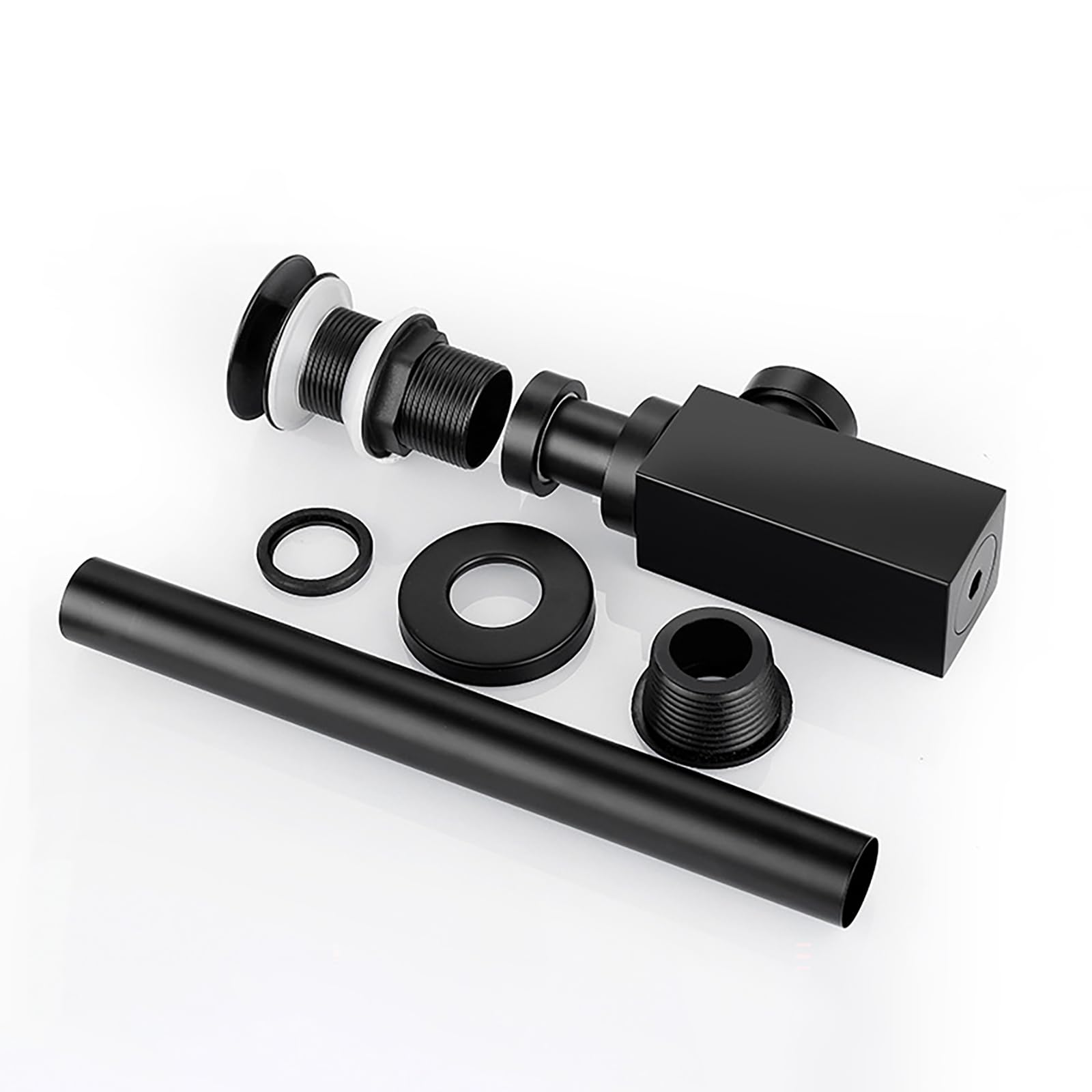 Siphon Waschbecken Edelstahl,Pop Up Ablaufventil,Ablaufventil mit Überlauf,Geruchsverschluss,Höhenverstellbar Abflussrohr Waschbecken,Universal Abflussrohr 1 1/4"