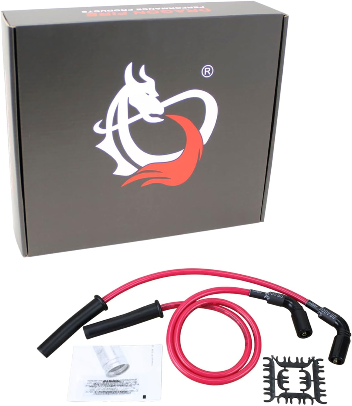 AIP Electronics Dragon FIRE Performance 8.5mm Transparent Translucent RED Plug Wire Set for 2004-2006 Harley-Davidson XL Models OEM Fit PWJ192-TR