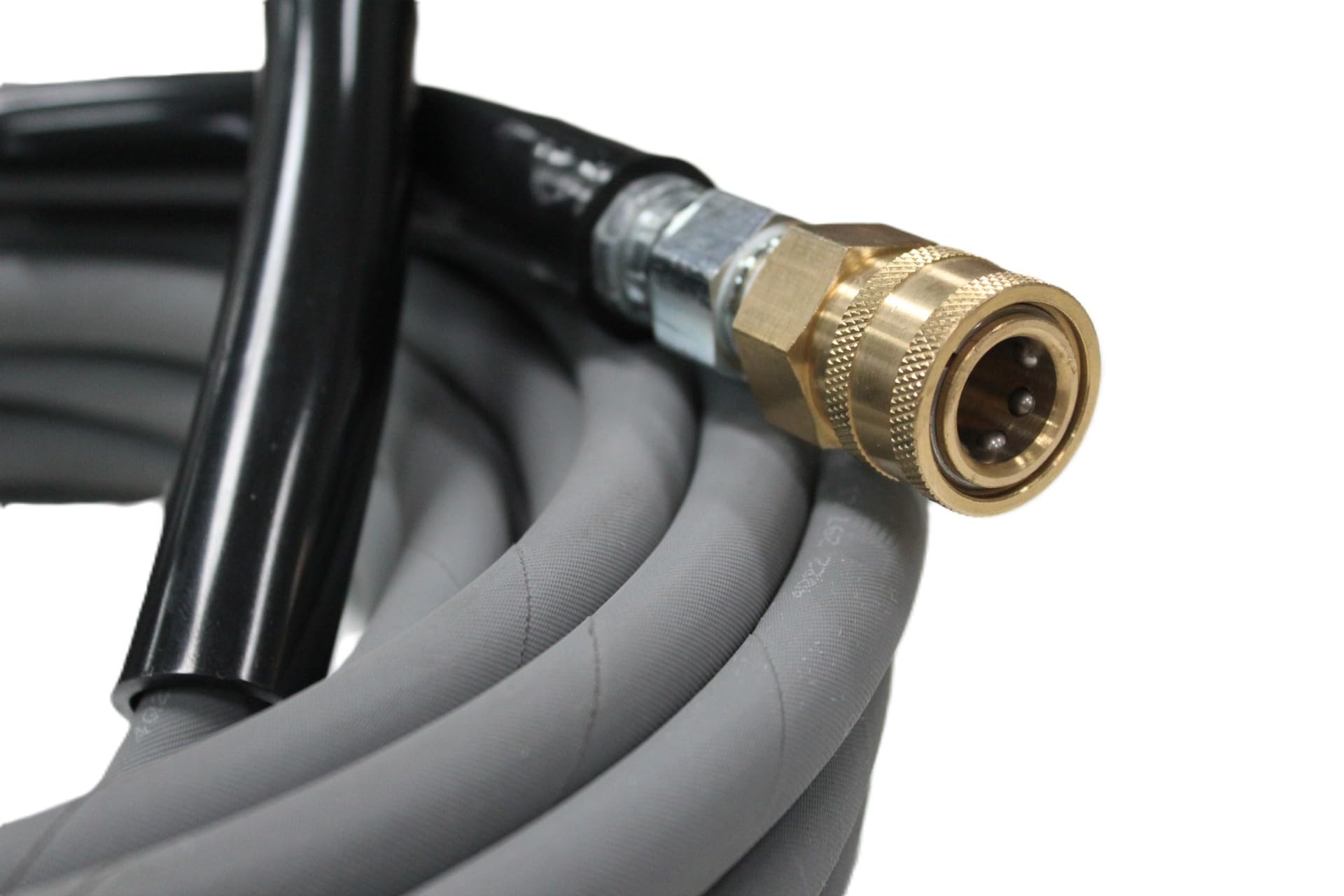 100-Foot 3/8" Pressure Washer Hose - 4000 PSI, Non-Marking Gray, With Couplers