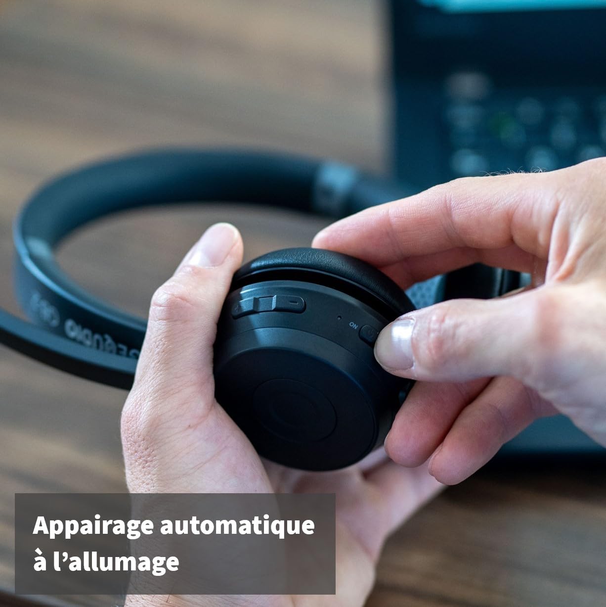 GEQUDIO GB-2 Casque avec microphone Bluetooth | Casque sans fil | Réduction passive du bruit | Connectez 2 appareils simultanément (téléphone portable, PC, ordinateur portable) | Casque sans fil |