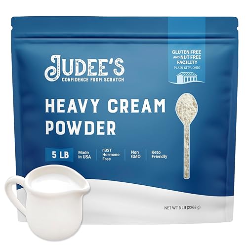 Judee's - Crema pesada en polvo de 5 libras, ideal para hornear, cocinar y bebidas, fácil de mezclar para crema líquida, deliciosa y 100% sin