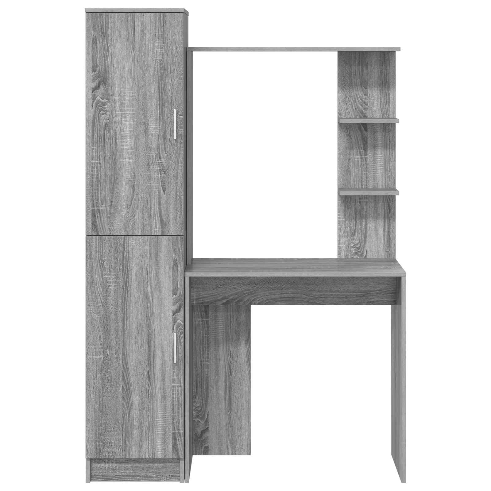 Set Scrivania e Cassettiera 2 Pz Grigio Sonoma Legno | Set arredo studio con ampia superficie di lavoro e scaffali integrati per organizzare libri e documenti in ufficio.