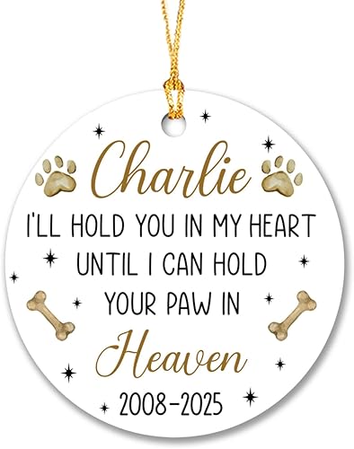 Adorno de Navidad conmemorativo personalizado, I'll Hold You in My Heart Remembrance, adornos de condolencia, decoraciones de árbol de Navidad,