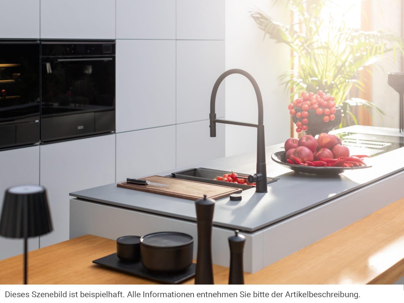 FRANKE 115.0690.598, Robinet d'évier de cuisine Icon semi-pro, Noir mat
