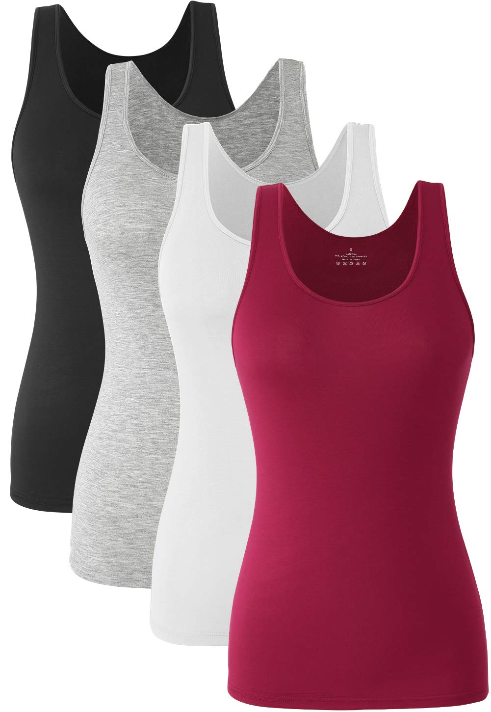 Orrpally Basic Tank Tops for Women Undershirts Tanks Top Lightweight Camis Tank Tops 4-Pack