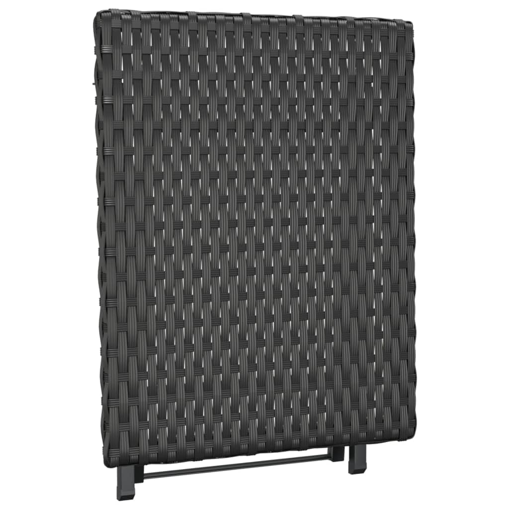 Table Pliable Résine Tressée 45x35x32 cm Noir