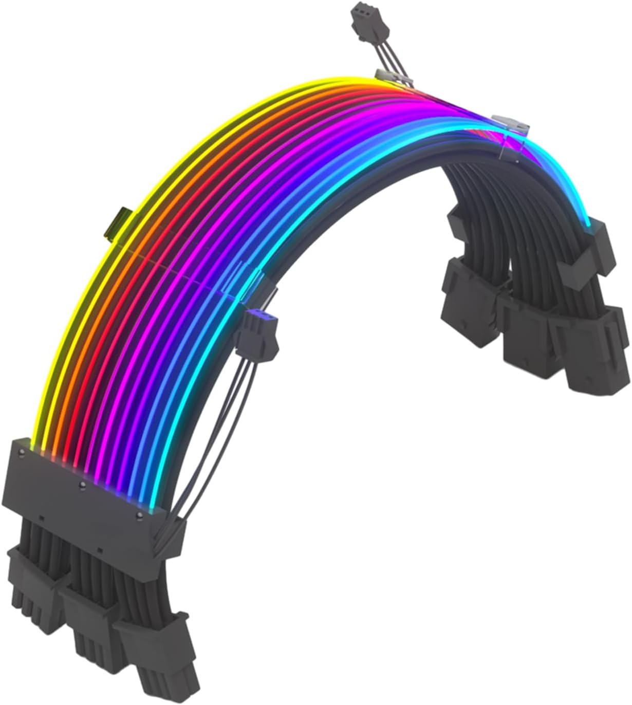 18AWG ARGB マザーボード電源延長ケーブル 3x8ピン 24ピン VGA GPU PCモジュール延長ケーブル PC Argb