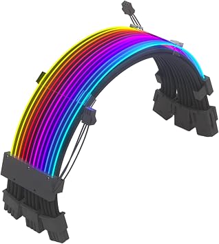 18AWG ARGB Motherboard Power Supply Extension Cable 3x8Pin 24PIN VGA GPU RGB PC Modules Extension Cable for PC Argb Cable Extension Pc Argb Gpu Power Supply Cable