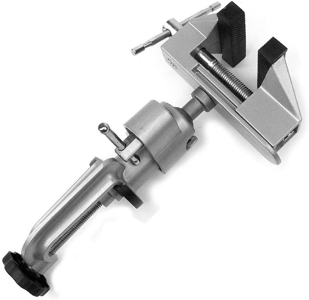 Heavy Duty Tabletop Vise with 360 Degree Swivel Base, 45 Degree Tilt Adjustment, 3 Inch Bench Clamp, Heavy Duty Workshop Tool for Crafting and DIY Projects