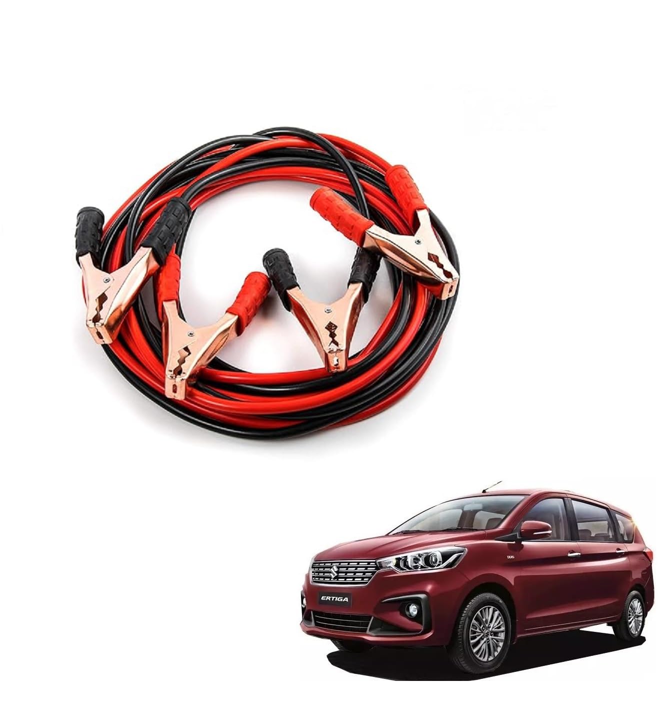 Kozdiko Heavy Duty Auto Jumper Cable Battery Booster Wire Clamp with Alligator Wire Emergency Car Battery Charging Booster Cables Compatibile with Maruti Suzuki Ertiga (4018-Present)-image-33
