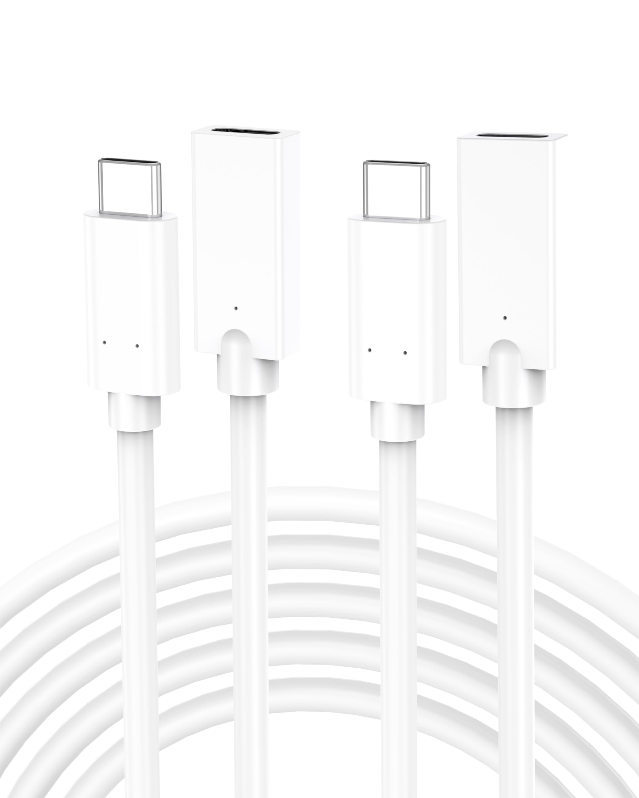USB-C-Verlängerungskabel, 3 m, 2er-Pack, USBC-Verlängerungskabel, 15 W/3 A, schnelles Aufladen und 480 Mbit/s, USB-C-Stecker auf Buchse, Kabel für Mag-Safe, Apple Watch, iPhone 16/15 PM, HomePod