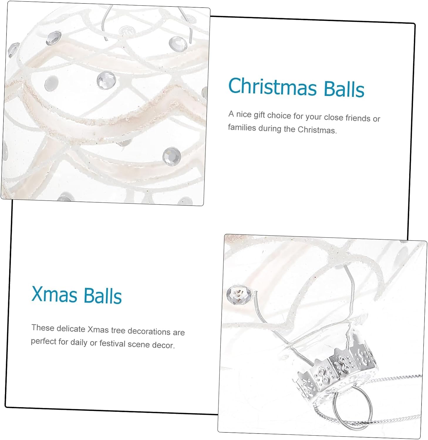 Boules de noël en Verre Transparent, 3 pièces, décorations d'arbre de noël à Faire soi-même, Boules de noël Transparentes pour fête à Domicile et Mariage