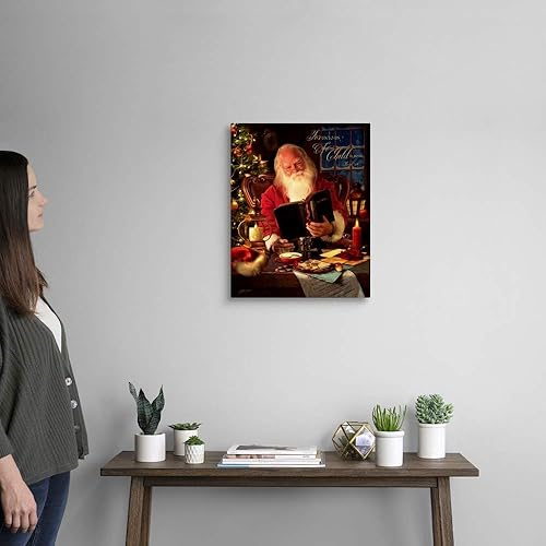 Miniatura 2 de Lienzo decorativo para pared, diseño de Papá Noel, ilustraciones navideñas