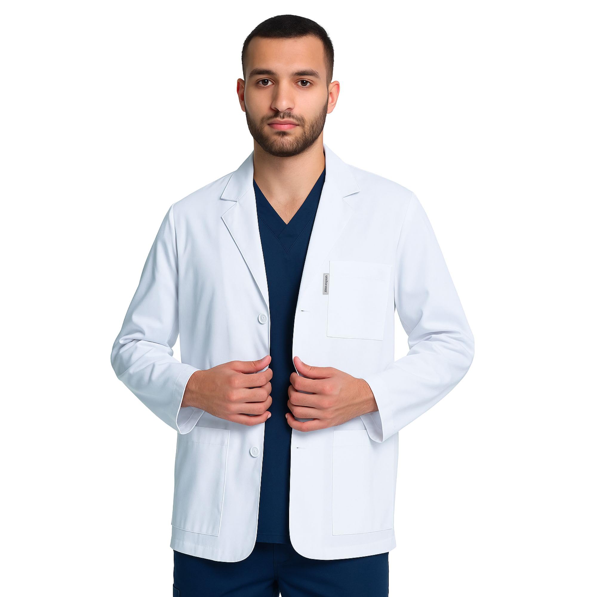 Full Sleeves Lab Coat for Men | Professional Lab Coat | Durable & Comfortable | Lightweight & Breathable Fabric | Anti-Wrinkle |Ideal for Medical, Science & Laboratory Use