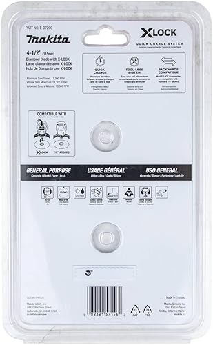 Miniatura 8 de Makita E-07200 X-Lock 4-12" Hoja de diamante segmentada para corte de mampostería, 2pk