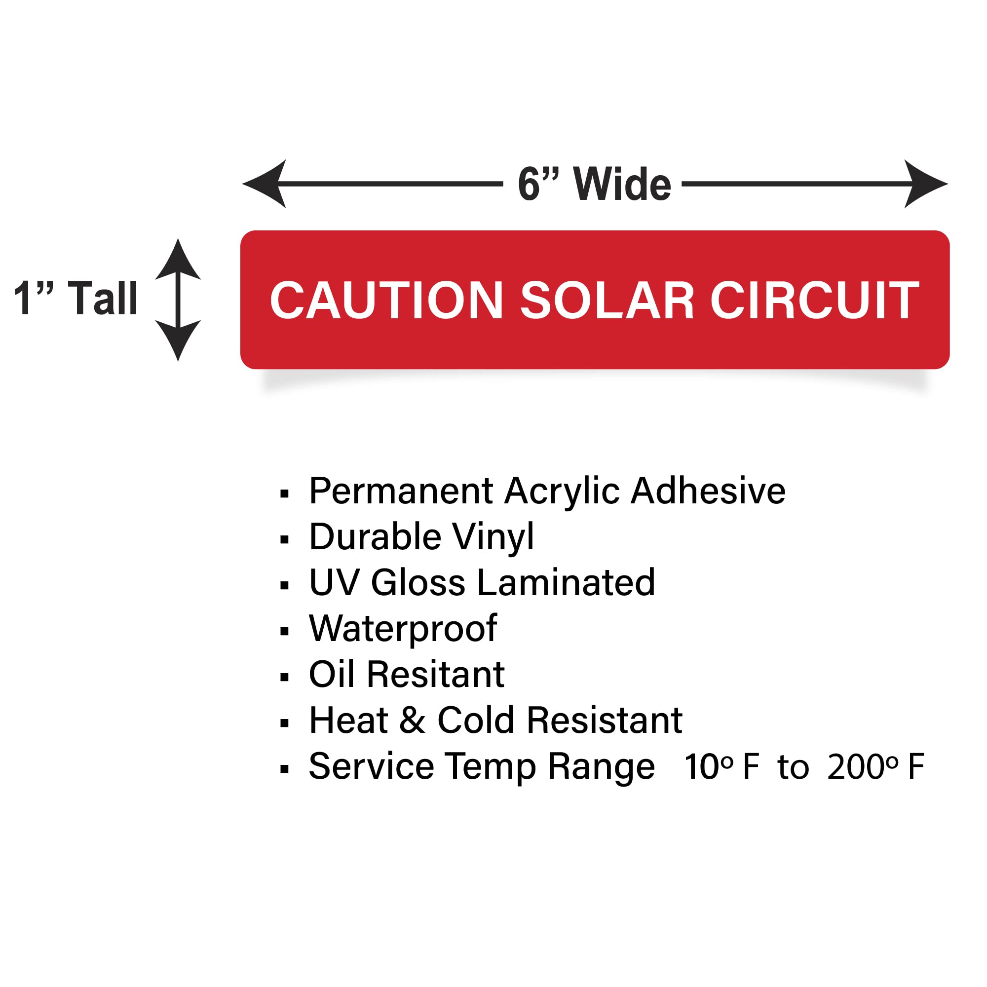 Caution Solar Circuit - Pegatinas | Rollo de etiquetas de vinilo (250 unidades)