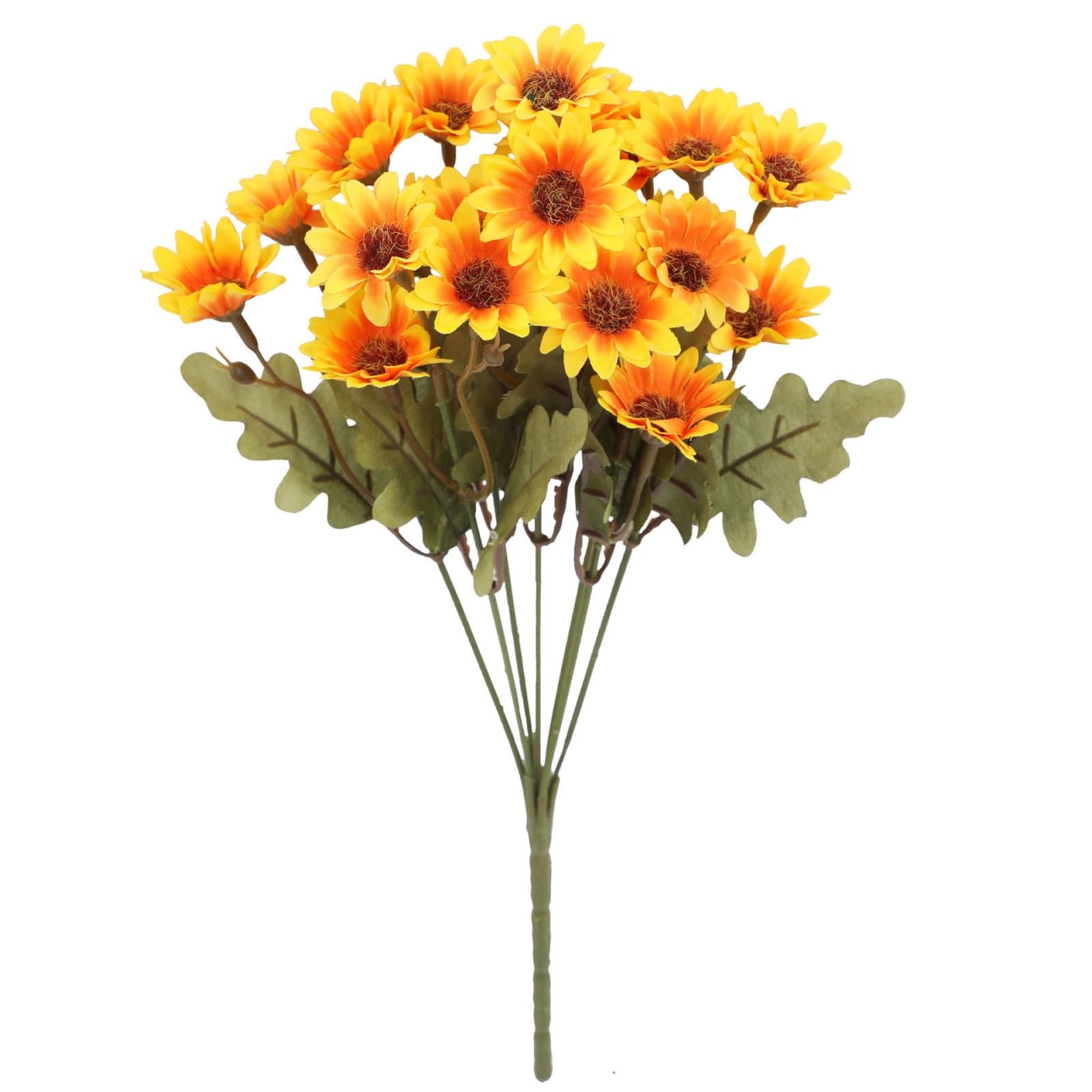 Hsioluted Premium Chrysanthemums Flower 5 Stems Bridal Bouquets Faux Plant for Wedding Centerpieces Indoors Outdoor Decoration Natural Look Realistic Faux Wedding Flower