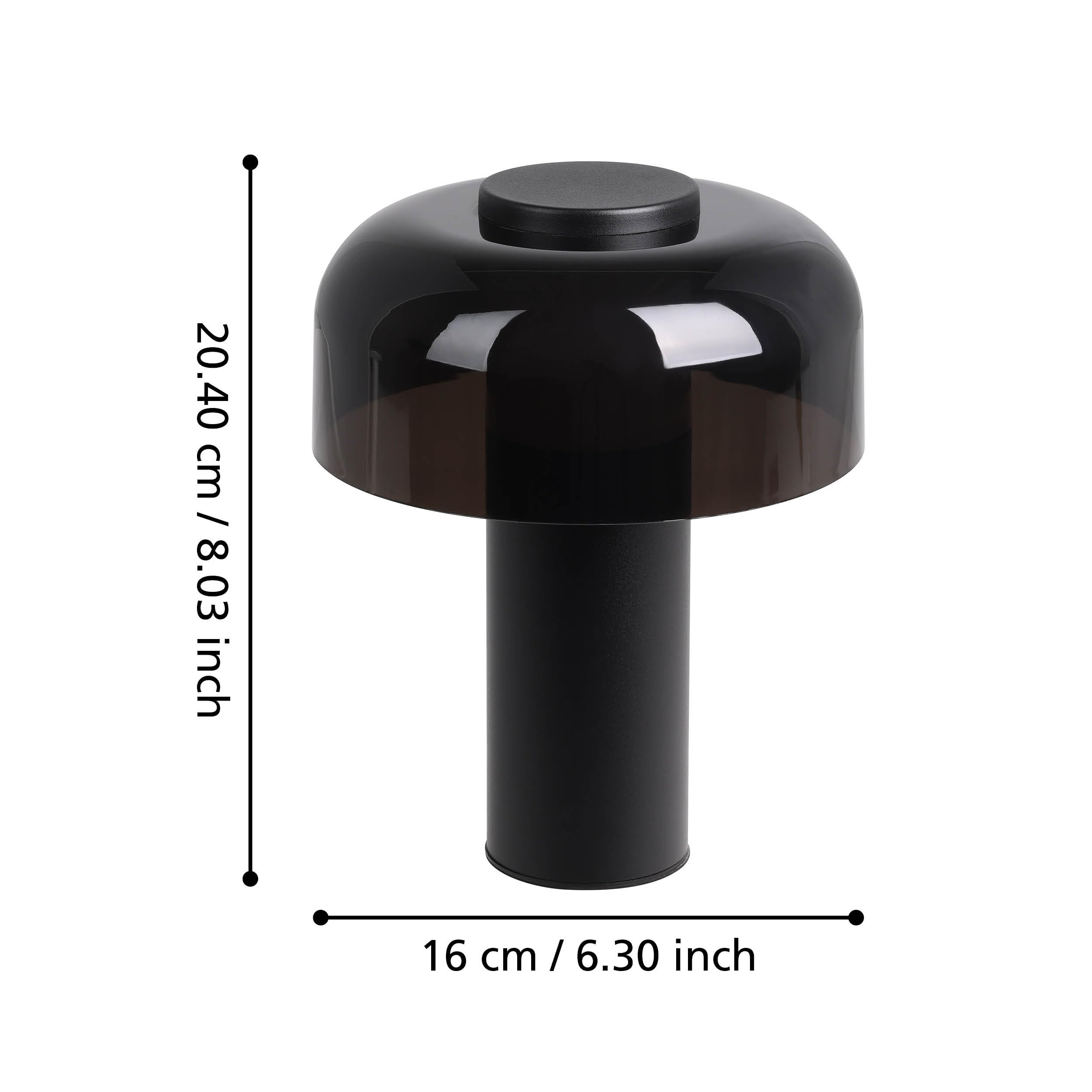 EGLO LED Tischlampe außen Ponente, Akku Nachttischlampe Touch dimmbar | Outdoor Tischleuchte kabellos, aufladbar per USB, Metall und Kunststoff in Schwarz, warmweiß, neutralweiß, IP44