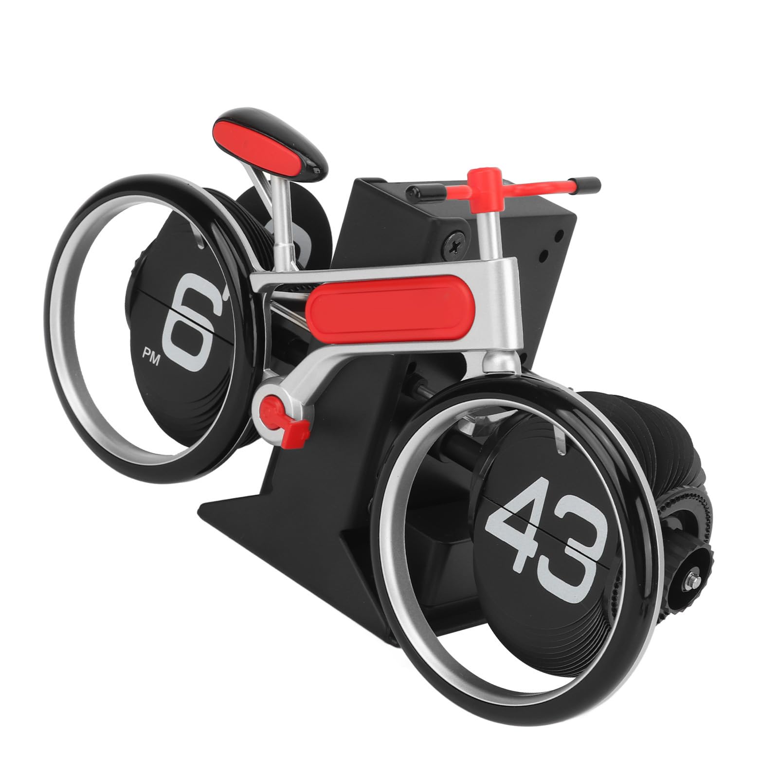 Asixxsix Zegar z klapką rowerową, Mechaniczny Zegar z automatyczną klapką do Automatycznego Przewracania Stron, na Biurko w Stylu Retro z łatwymi do Odczytania Liczbami Stress Relief Wystroju