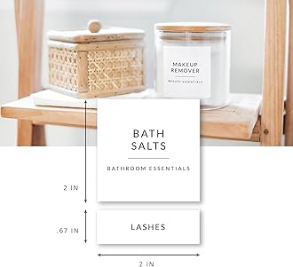 Minimalist Bathroom Labels for Organizing, 136 Preprinted Bath Room and Makeup Organizer Stickers, Waterproof Removable, Soap Shampoo Storage Supplies