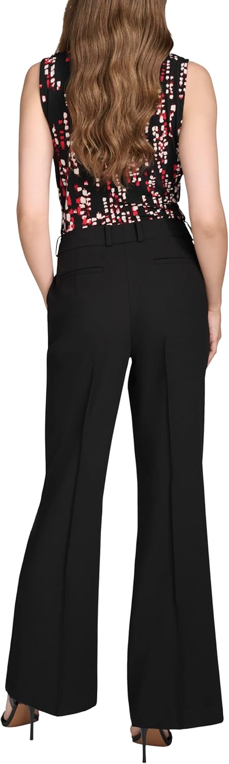 Halston Womens Flare Leg Woven Suiting Pant - Image 6