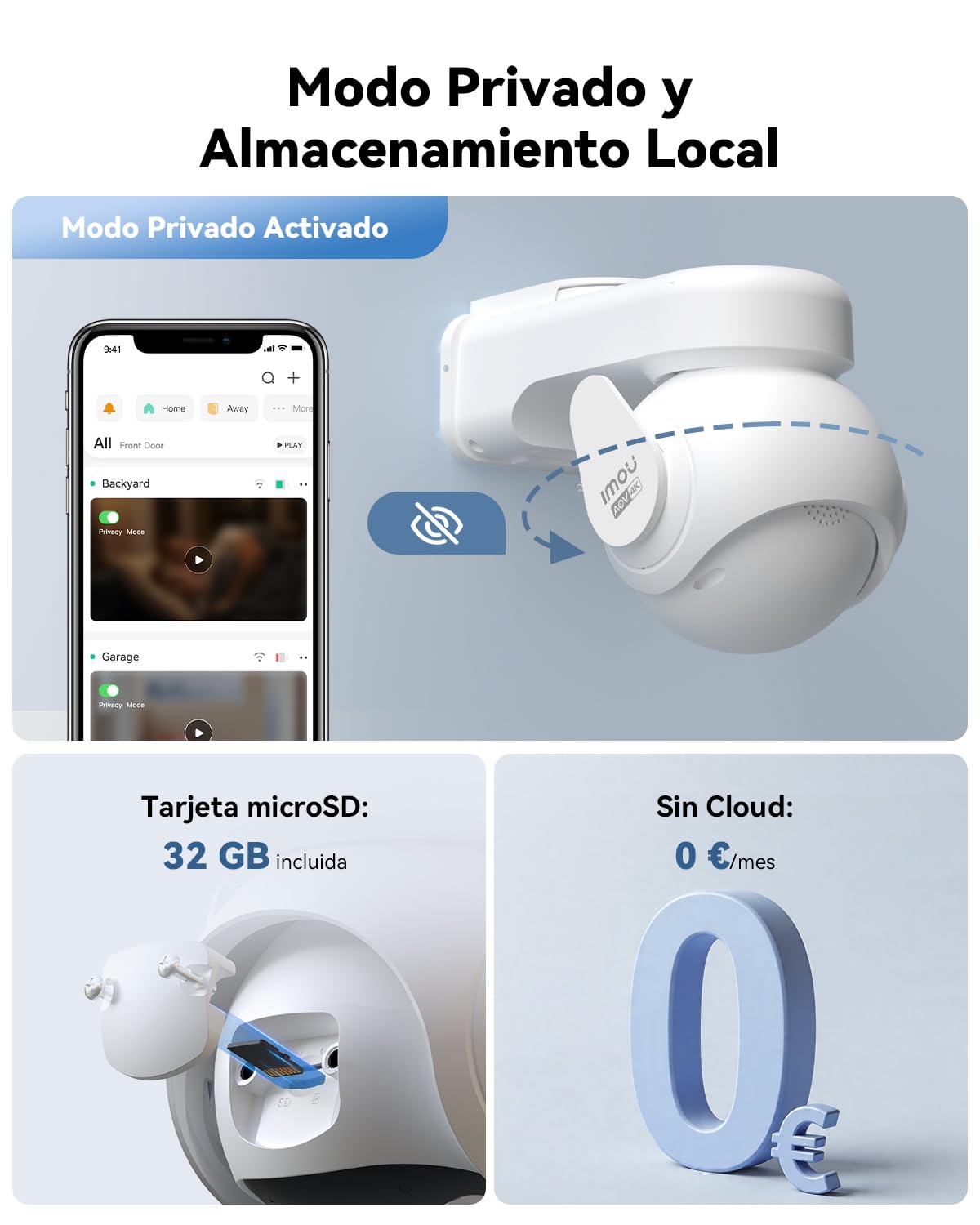 Imou 4K 8MP 4G LTE Camara Vigilancia Wifi Exterior, Panel Solar de 8W, Batería de 15000mAh, Grabación AOV 24/7, Detección de Personas/Animales/Vehículos, Visión Nocturna en Color, IP66, 32GB incluidos