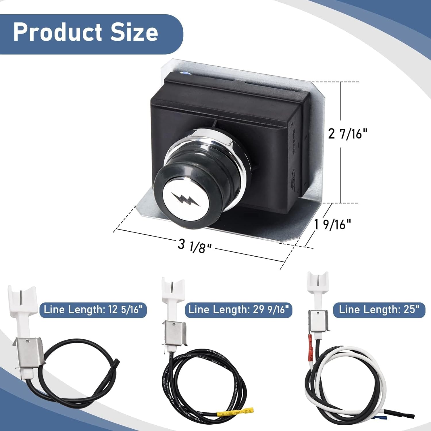 Criditpid Grill Replacement Parts for Weber Genesis 300 Series with Front Control Knob, Stainless Steel Flavorizer Bars, Heat Deflector, Burners & Electronic Igniter for Weber Genesis 310 320 Grills