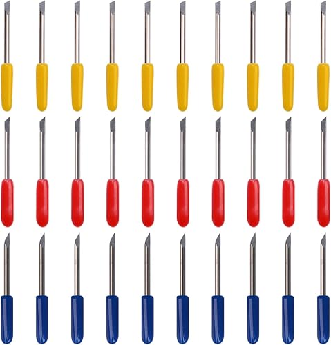 CJRSLRB 30 cuchillas CB09, 10 piezas 30 + 10 piezas estándar 45 + 10 cuchillas de repuesto de corte profundo de 60 para Silhouette Cameo