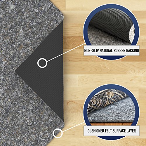 Rugpadusa - Contour-Lock - 6'X9' - 1/8" Thick - Felt And Rubber - Quality Non-Slip Rug Pad - Subtle Cushioning With Reliable Gripping Power, Safe For All Floors #TOP6
